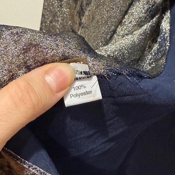 Peter Cohen Rocker Silver Velvety Foil Blazer Topper XL Layering Career Holiday - Picture 11 of 15